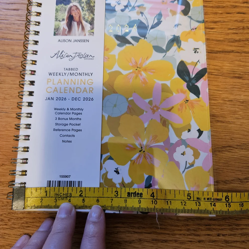Alison Janssen 2026 Floral Weekly Monthly Planning Calendar